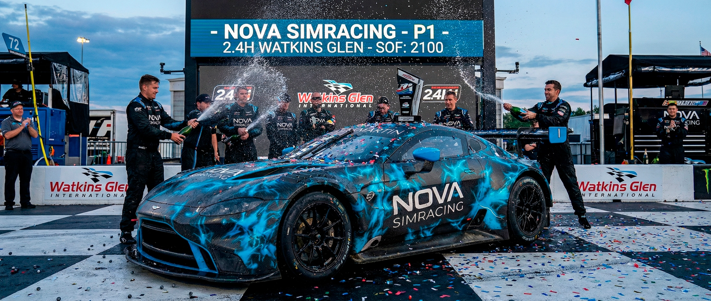Dominio total en Watkins Glen: Nova SimRacing conquista las 2.4 Horas con el Aston Martin GT3