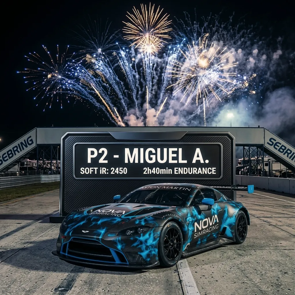 Podio y ritmo de récord: P2 para Nova SimRacing en Sebring